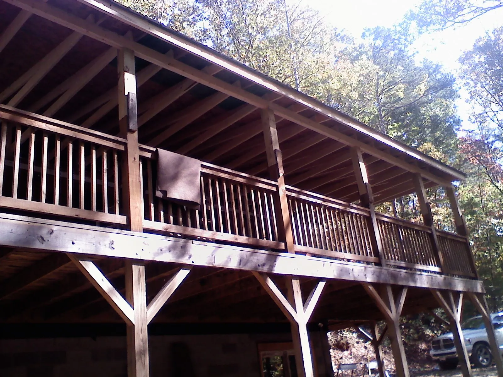 Timber framing under a new elevated porch and deck — Roof Leak Repair in Halfway by Roofing Brothers